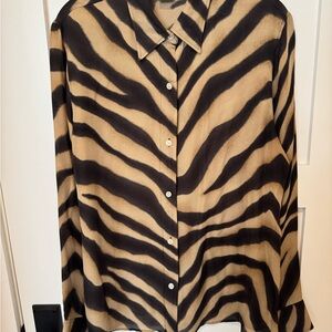 Ralph Lauren Silk Zebra Print Women's Top
